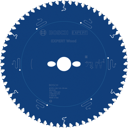 Lame de scie circulaire à bois Bosch EXPERT, diamètre 270 mm.
