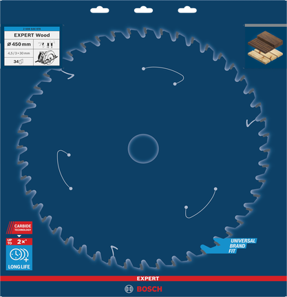 Lame de scie circulaire Bosch EXPERT Wood 450×4,5/3×30 mm T34.