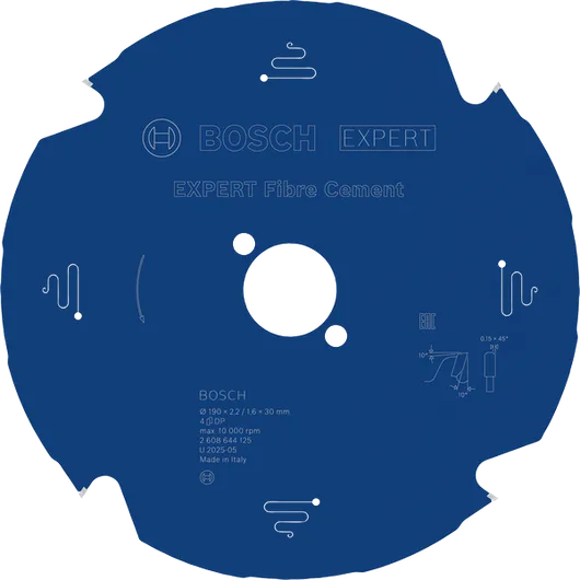 Lame de scie circulaire Bosch EXPERT Fibre Cement, diamètre 190 mm.