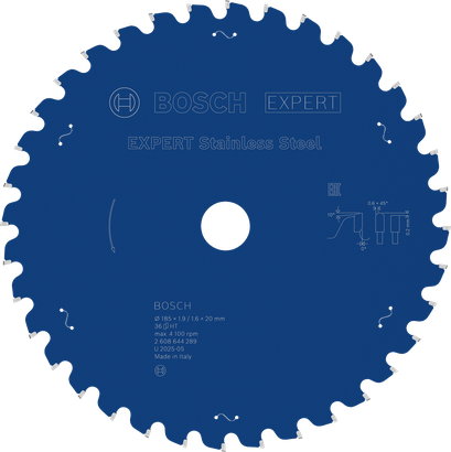 Lame de scie circulaire Bosch EXPERT en acier inoxydable, 36 dents.
