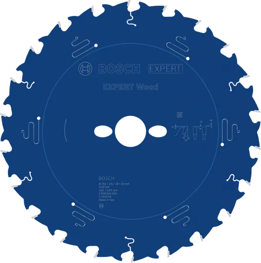 Lame de scie circulaire à bois Bosch EXPERT 254 mm pour une coupe précise du bois.