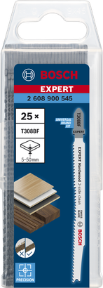 Pack de lames de scie sauteuse Bosch EXPERT Hardwood 2-side clean T308BF.