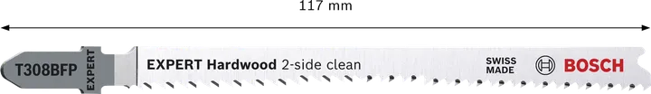 Lame de scie sauteuse Bosch EXPERT Hardwood 2-side clean T308BFP.
