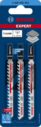 Lames de scie sauteuse en carbure Bosch EXPERT Fiber Plaster T141HM.