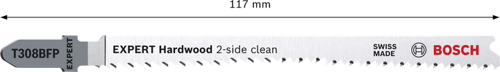 Lame de scie sauteuse Bosch EXPERT Hardwood 2-side clean T308BFP.