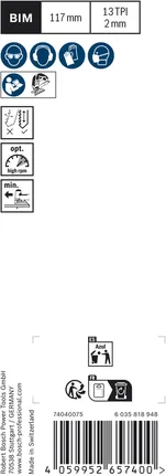 Lame de scie sauteuse Bosch EXPERT Hardwood 2-side clean T308BF, BIM 117 mm 13 TPI.