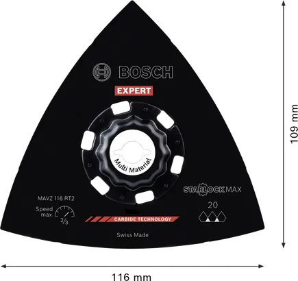 Plateau de ponçage en carbure Bosch EXPERT MAVZ 116 RT2, 116 mm.