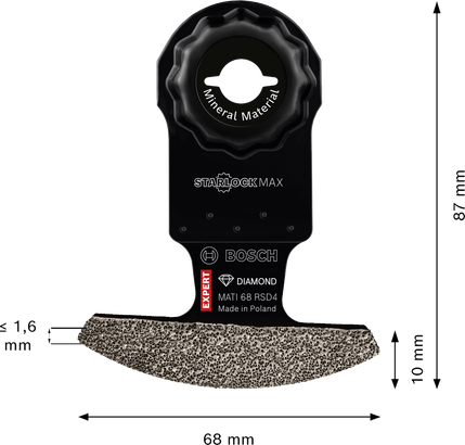 Lame d'angle diamantée Bosch EXPERT MATI 68 RSD4.