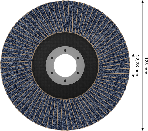 Disque à lamelles Bosch X451 125 mm G80 pour le meulage des métaux.