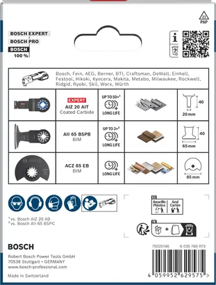 Ensemble de 3 pièces pour bois dur et métal Bosch .