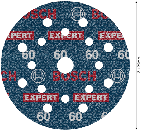 Disque abrasif à feuille Bosch EXPERT O780 125 mm G60.