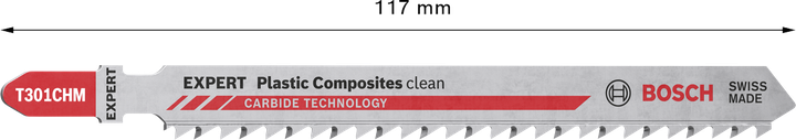 Lame de scie sauteuse propre Bosch T301CHM EXPERT Plastic Composites.