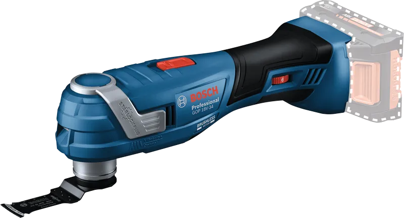 Outil multifonction sans fil Bosch GOP 18V-34 pour la coupe.