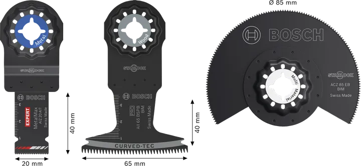 Ensemble de 3 lames Starlock pour bois dur et métal Bosch .