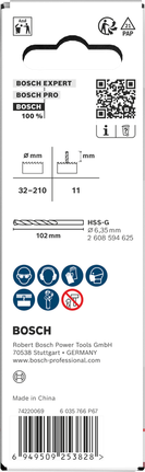 Mandrin et foret pilote Bosch pour scie cloche, diamètre 32-210 mm.