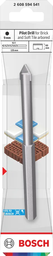 Foret de centrage pour briques et carrelage tendre