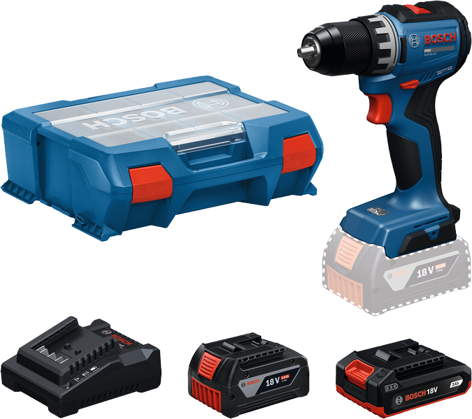 Ensemble perceuse sans fil Bosch GSR18V-52 avec coffret L-Boxx.