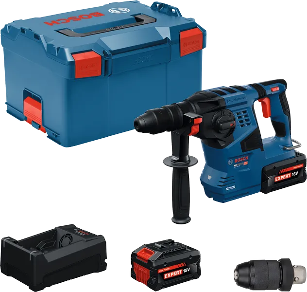Kit de perceuse à percussion Bosch GBH18V-28F avec batterie 18V.