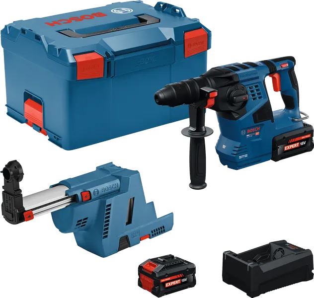 Ensemble marteau perforateur sans fil Bosch GBH 18V-28 F avec coffret.