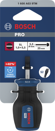 Tournevis Bosch PRO Stubby SL 1,0 x 5,5 x 25 mm.