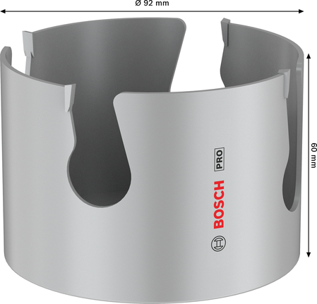 Scie cloche filetée Bosch PRO pour matériaux de construction 92 mm.