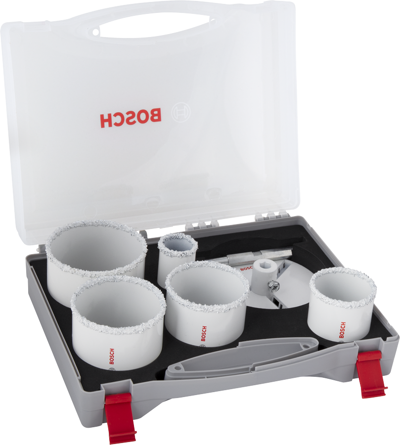 Jeu de scies cloches Bosch pour briques et carrelages tendres, en coffret.