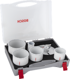 Jeu de scies cloches Bosch pour briques et carrelages tendres, en coffret.