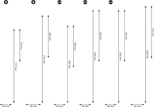 Jeu de tournevis Bosch PRO PH/SL, 6 pièces avec tiges S2.