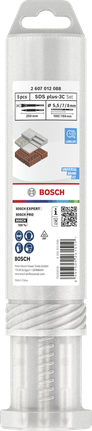 Jeu de burins et forets Bosch SDS plus-3C, 5 pièces.
