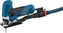 Scie sauteuse Bosch GST 90 E avec accessoire d'aspiration de poussière.