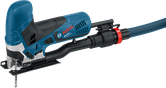 Scie sauteuse Bosch GST 90 E avec accessoire d'aspiration de poussière.