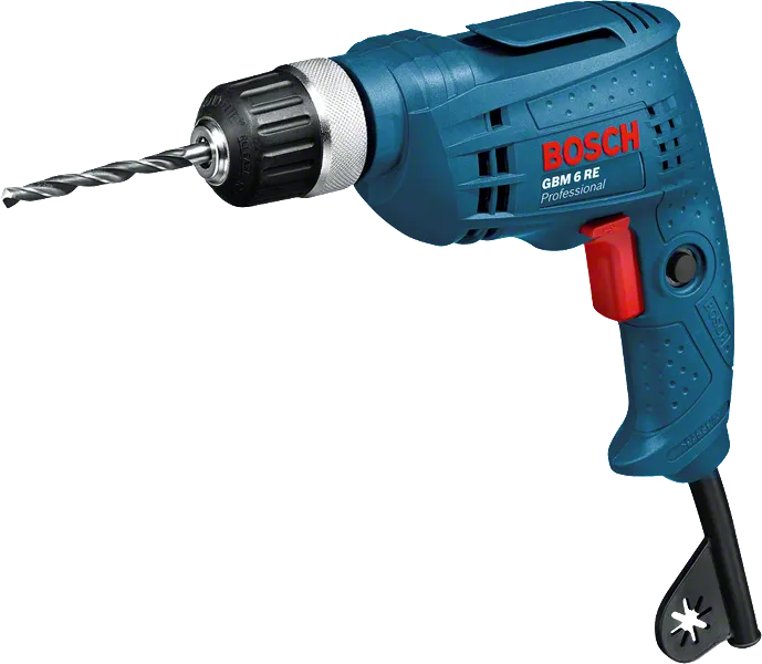 Perceuse électrique Bosch GBM 6 RE avec poignée ergonomique.