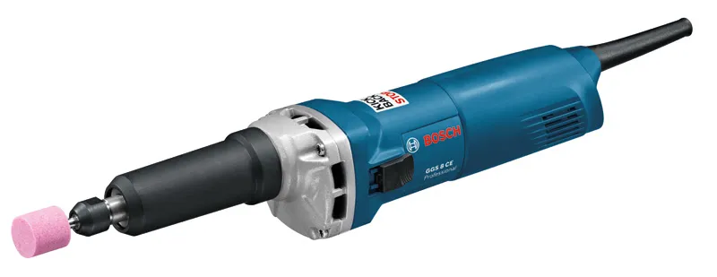 Meuleuse droite Bosch GGS 8 CE avec embout de meulage rose.