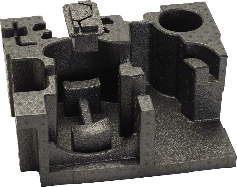 Insert en polystyrène Bosch pour le rangement des accessoires d'outils.