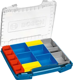 Organiseur Bosch i-Boxx 53 avec compartiments de rangement assortis.