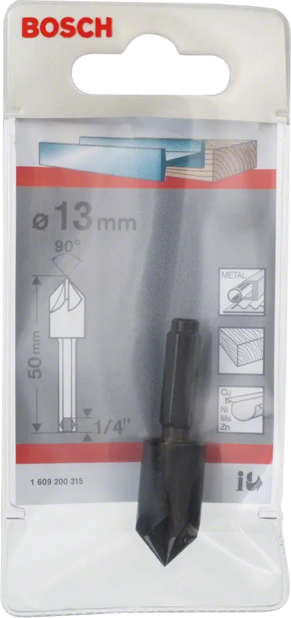 Bosch 13 mm verzinkboor voor metaal en hout.