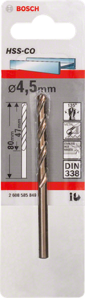 Bosch 4,5 mm HSS-Co metaalboor.