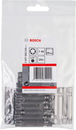 Bosch T40 49mm schroevendraaierbits, 25 stuks.