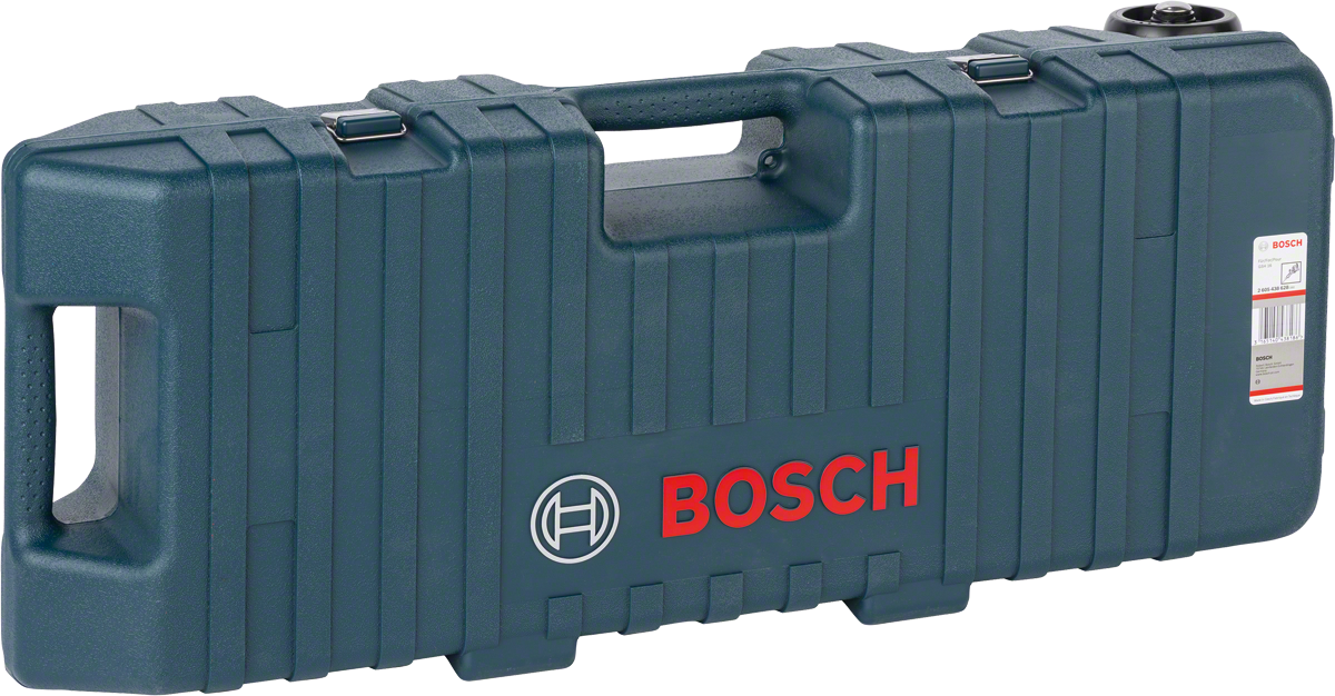 Bosch kunststof gereedschapskoffer met handgreep voor het opbergen van accessoires.
