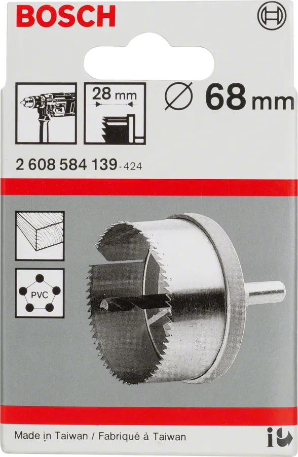 Bosch gatenfrees 68 mm voor PVC en hout.