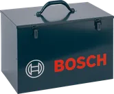 Bosch metalen koffer met handgreep voor het opbergen van gereedschap.