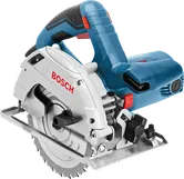 Bosch GKS 165 accucirkelzaag met ergonomische handgreep.