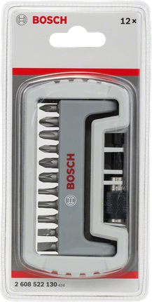 Bosch 12-delige schroevendraaierbitset met houder.