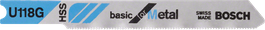 Bosch decoupeerzaagblad U 118 G voor zeer dun metaal.