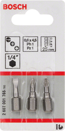 Bosch 3-delige extra harde schroevendraaierbitset.