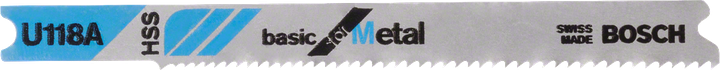 Bosch decoupeerzaagblad U 118 A voor het zagen van dun plaatmateriaal.