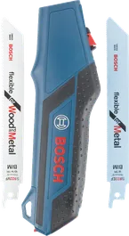 Bosch zaaggreepset met zaagbladen voor hout en metaal.