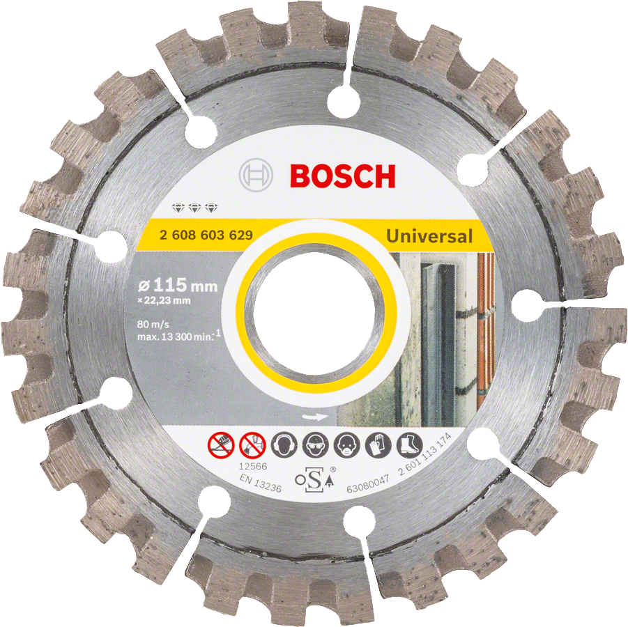 Bosch universele diamantslijpschijf voor haakse slijpers van 115 mm.