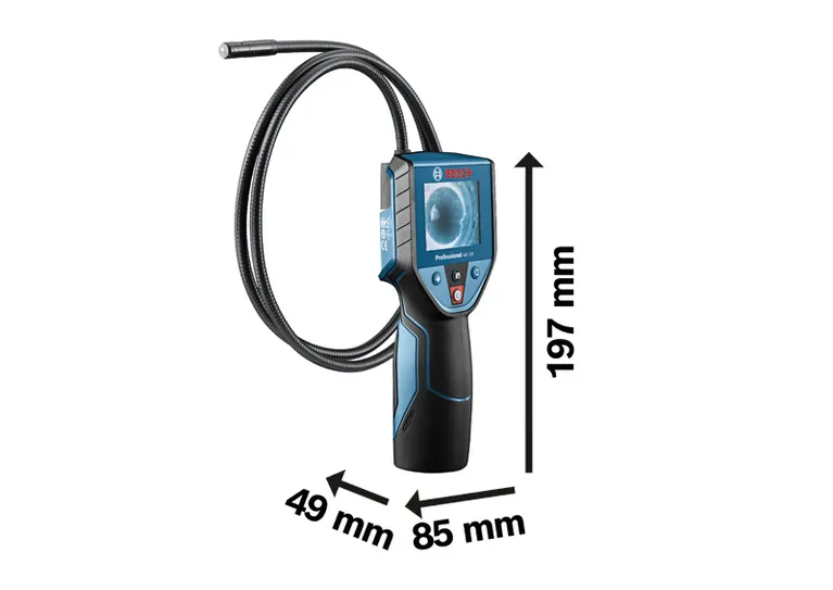 Afmetingen van de inspectiecamera.