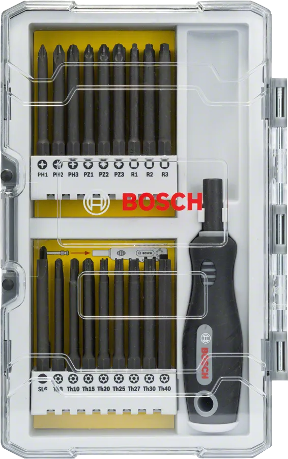 Bosch 32-delige schroefbit- en ratelset.
